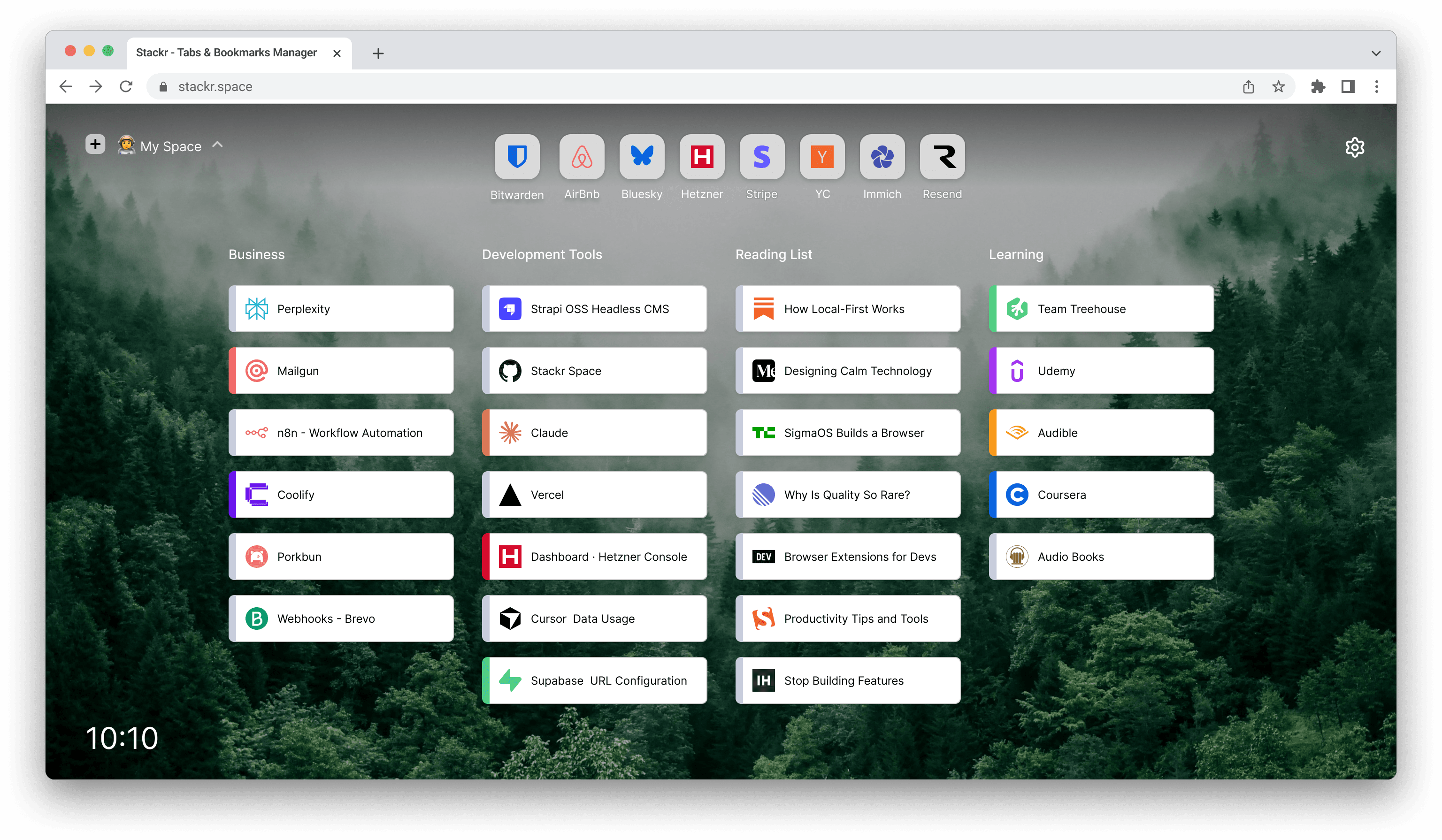 Turn your new tab into an organized workspace.